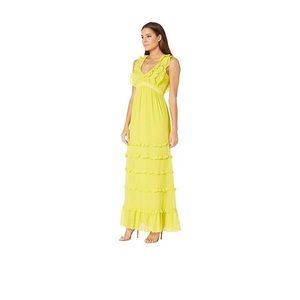 Badgley Mischka green-yellow dress